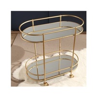 Chariot de bar en acier inoxydable robuste avec des étagères spacieuses et des roues pour restaurant, hôtel, fête, traiteur et présentation de bar à domicile