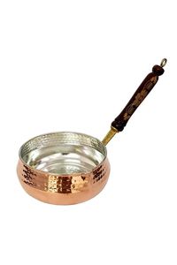 Casserole en métal au design fabuleux avec poignée en métal pour ustensiles de cuisine, hôtel, restaurant, finition cuivre poli or rose mat - Product Image 2