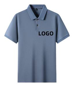 Camiseta informal de manga corta para hombre Logotipo personalizado de alta calidad Cuello redondo Ajuste holgado Patrón sólido de punto para estilo Polo - Product Image 1