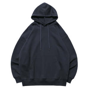 เสื้อฮู้ดเข้ารูปปกติของผู้ชายผ้าถักคอตตอน100% ขนแกะหนาปักลายไหล่ระบายอากาศ - Product Image 4