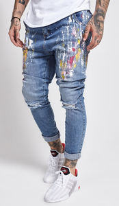 New Summer Denim Embroidered <b>Print</b> Stripe Fashion Design <b>Men</b> <b>Jeans</b> 2024 Wholesale OEM Custom High Quality Brand Ripped - Product Image 2