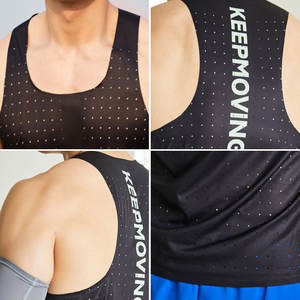Vêtement de sport pour homme en gros, débardeur de course à pied décontracté, respirant, à séchage rapide, sans couture, veste de sport tricotée, 100% polyester - Product Image 2