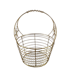 Cesta de Metal redonda de diseño antiguo, la mejor calidad, acabado de latón pálido, hecha a mano, cesta decorativa elegante personalizada para Halloween - Product Image 1