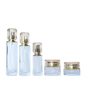 Luxury skin care bottle 40ml 100ml 120ml toner lotion bottle 30g glass Anti Aging Cream jar Skin Whitening Cream jar
