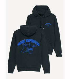 เสื้อฮู้ดสีดำผ้าฝ้ายธรรมดาแบบกำหนดเอง - Product Image 1