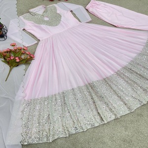 FabZone's Latest Designer Anarkali Gown High Quality Faux Georgette with Sequence Work Indian Ethnic Style for Adults <b>Weddings</b> - Product Image 3
