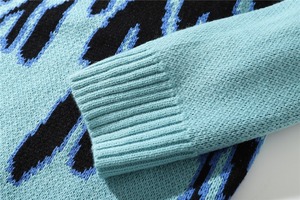 Pull en maille jacquard 100% laine anti-froissement respirant avec logo personnalisé, nouvelle collection automne-hiver, tricot personnalisé pour homme - Product Image 3