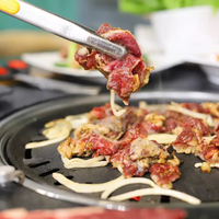 Meja Panggangan BBQ Korea Tanpa Asap Dengan Hotpot Terintegrasi, Meja Restoran Dengan Panggangan BBQ dan Hotpot