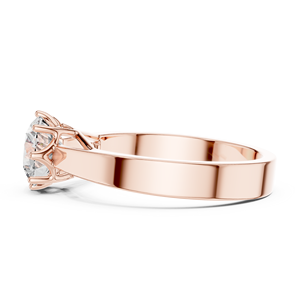 Anillo de Compromiso Clásico con Moissanita en Racimo, Certificado IGI, Aleación de Oro Rosa, Minimalista, Elegante, Regalo para Mujer - Product Image 2
