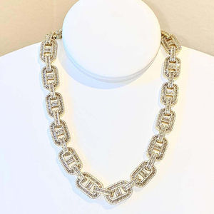 14K 18K oro blanco Iced VVS Moissanite diamante cubano enlace collar Baguette corte fino diamante cadenas para hombres mujeres regalo - Product Image 5