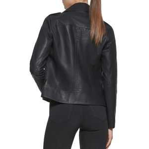 Veste en cuir PU pour femme, printemps-automne, style motard, matelassée, manches longues, décontractée, coupe slim, doublure en laine, couleur unie, fermeture éclair, 2026 - Product Image 2
