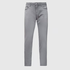 Jeans classiques pour homme, coupe slim droite, délavé moyen, effet vieilli, rivets, respirant, streetwear, printemps - Product Image 4