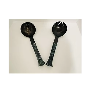 Ensemble de cuillères à salade de mariage de luxe en résine faite à la main de qualité supérieure Passe au lave-vaisselle Élégant ustensiles de cuisine à manger au prix de gros - Product Image 1