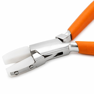 Pince à bec plat en nylon pour la fabrication de bijoux, outil anti-rayures, pince à bec souple pour l'enroulement de fil, poignée orange - Product Image 2