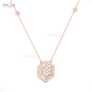 ชุดสร้อยคอเพชรสีขาวสำหรับคนเอเชียขนาด1.5มม. พร้อมทอง14K เครื่องประดับจากดีไซเนอร์จัดส่งฟรี - Product Image 1