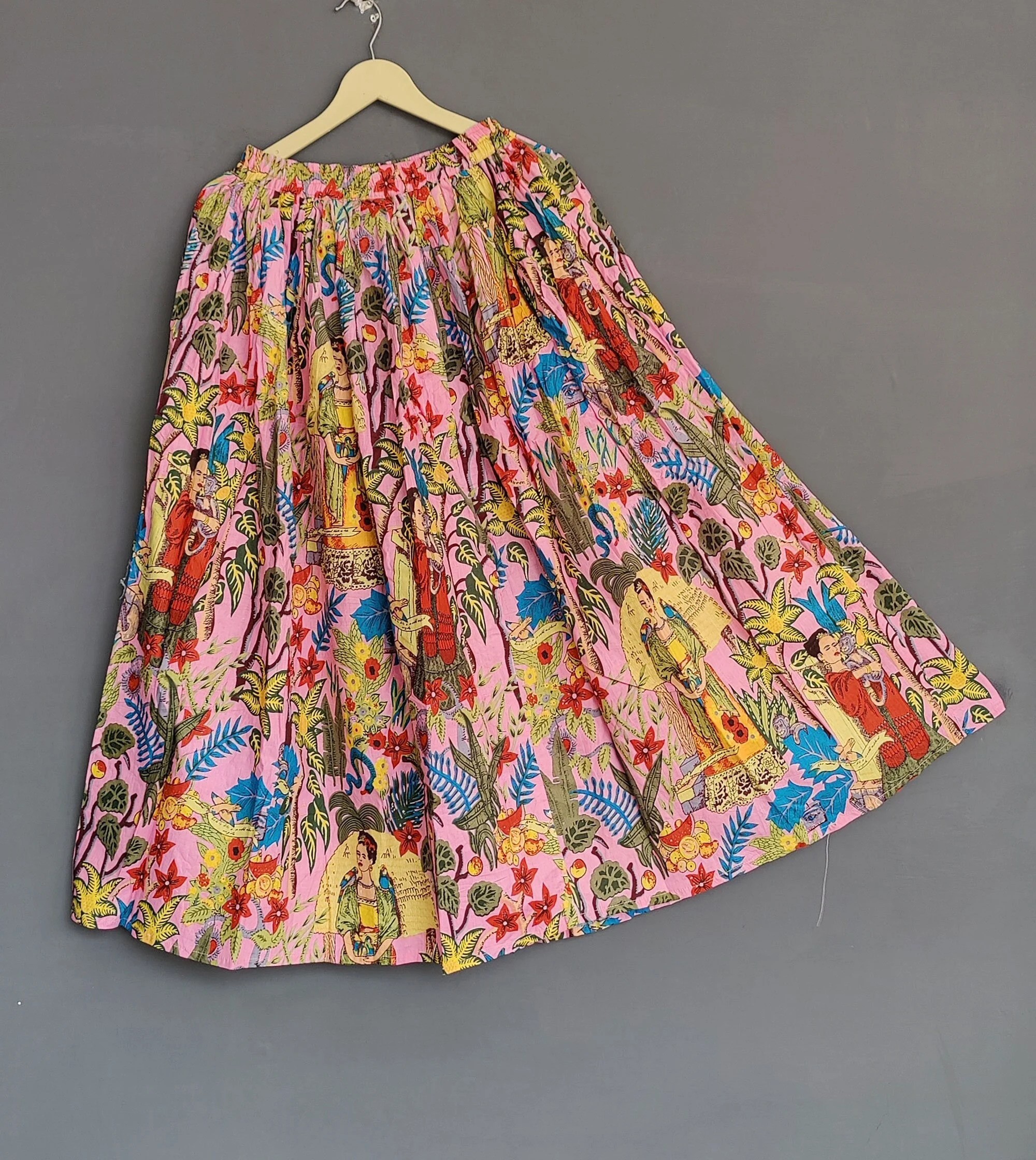 India Diversity Zara Pink Floral Mini Skirt Short Skirt Indian