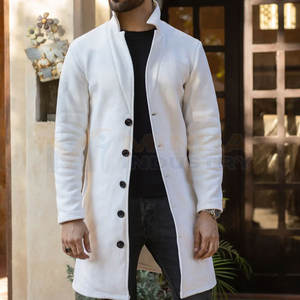 Premium Quality Woolen <b>Mix</b> <b>Fabric</b> Men Long Coat Durable New Style Men Long Coat Made Pakistan - Product Image 5