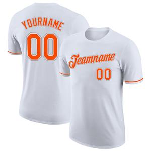 Vente en gros Chemises directes Engro Sportswear industry T-shirt de performance blanc orange-gris personnalisé - Product Image 1