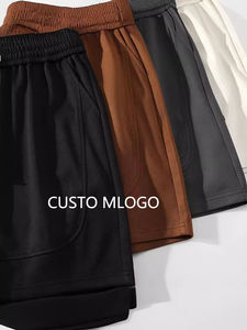 2024 nouveau Style 100% coton hommes Gym cordon Shorts impression personnalisée Logo tricoté français éponge coton sport course Shorts pour hommes - Product Image 3