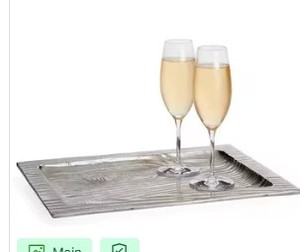 Bandeja de madera con patrón tejido elegante Bandeja de servicio elegante para comedor y decoración del hogar Uso multiusos - Product Image 6