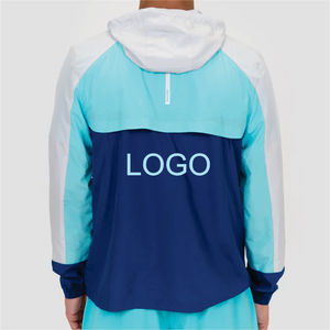 Veste bomber coupe-vent imperméable légère AeroFlex avec logo personnalisé, design avant à capuche rigide - Product Image 2