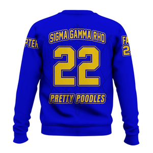 Sudadera de Forro Polar Premium de Sigma Gamma Rho, Azul y Dorado de 1922, Sudadera Griega de Hermandad, Suéter Cómodo de Invierno para Mujer - Product Image 2