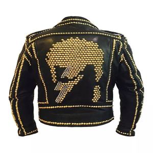 Chaqueta de Cuero Suave de Primera Calidad, Elegante, Transpirable, Informal, de Moda para Hombre, Ropa de Abrigo de Invierno, Cálida y Cómoda, Chaqueta de Invierno con Tachuelas para Hombre - Product Image 2