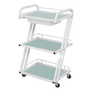 Carrito de salón de lujo moderno de acero inoxidable blanco simple OEM con aplicación de supermercado envío gratis USO COMERCIAL - Product Image 2
