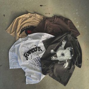 Stitchmode T-shirt de logo de sérigraphie personnalisé T-shirts surdimensionnés en 100% coton épais pour hommes - Product Image 6