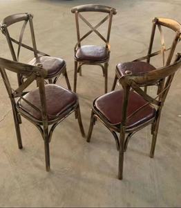 Chaise de bistrot empilable en bois de hêtre blanc de haute qualité, dossier <span class=keywords><strong>croisé</strong></span>, pour la location, les mariages et la restauration - Product Image 6
