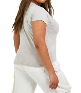 Venta al por mayor personalizado su propio logotipo Atlético camiseta Casual manga corta mujeres camisetas entrenamiento, arruinar, Fitness, usar cómodo - Product Image 3