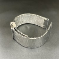 Bracelet souple en maille miroir en acier inoxydable 304/316L de 18 mm, compatible avec les montres connectées, fait main, avec logo personnalisé, qualité supérieure