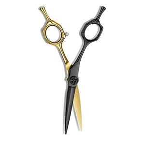 Ciseaux de coiffeur de salon professionnel Super Cut or noir couleur lames en acier inoxydable tranchantes durables fournitures de salon de coiffure Double - Product Image 5