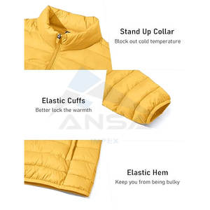 Chaqueta acolchada ligera para clima frío para hombre, resistente al viento, repelente al agua, carcasa de nailon transpirable con dobladillo y puños elásticos - Product Image 6