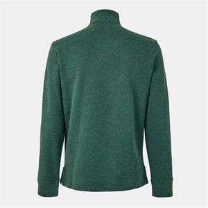 Sudadera verde con media cremallera personalizada y servicio de logotipo Sudadera de cuello redondo para hombre al por mayor - Product Image 3