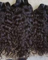 Extensions de cheveux naturels noirs bouclés, tissage double trame, cheveux vierges Remy décolorés, couleur noire indienne, cheveux à tirage simple