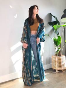 Top Selling High Quality 100% Art <b>Long</b> Length Frilled Design <b>Kimono</b> <b>Robe</b> With Beautiful Embroidery Work for Women and Girls - Product Image 4