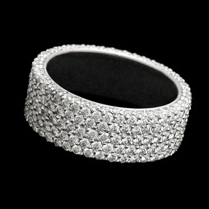 2025 Trending Romantic 10K Solid White Gold Moissanite Diamond Full Eternity <b>Promise</b> Bands <b>Ring</b> for <b>Men</b> Women Wedding Engagement - Product Image 1