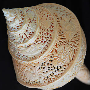 Arte tallado Melo Shell SEASHELL JEWELRY Técnica pulida Marfil Seashell Motivo Artesanía para Decoración - Product Image 3