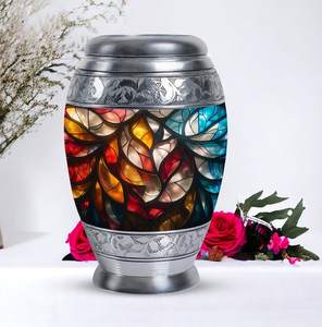 Urne de crémation en vitrail fabriquée à la main urne funéraire Art déco colorée pour cendres urne commémorative souvenir décorative urne Unique - Product Image 2