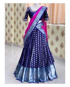 Lehengas de luxe en soie Bollywood Kanjivaram Zari avec chemisiers Festive & Party Wear pour l'été par Fashionharbour - Product Image 5