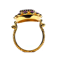 Klassische trend ige Damen 925 Sterling Silber vergoldet Ring Turmalin Red Topaz Edelsteine für Jubiläum Verlobung feier tragen
