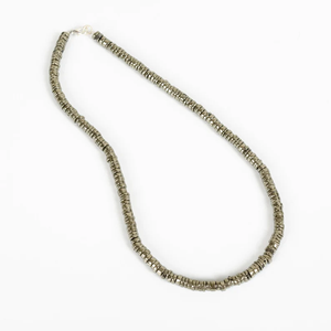 Pyrite Heishi Pneu Perles Collier Pyrite Naturelle Pierres Précieuses Heishi Perle Collier Minimaliste À La Main Perlé Collier Ras Du Cou - Product Image 1