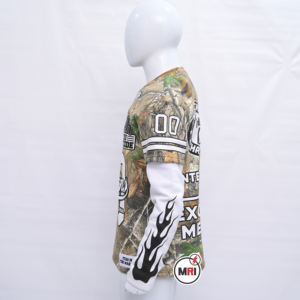 2025 Double Layer Sleeve Printed <b>TShirt</b> 100% Cotton camouflaged DTG Graphic Print Streetwear Style Oversized Fit for <b>Men</b> & Women - Product Image 2