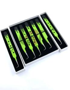 Haute qualité 90 degrés Double couleur poudre revêtement japonais en acier inoxydable Extension de cils pince à épiler Logo personnalisé outils de beauté - Product Image 6