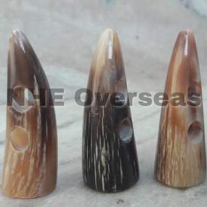 High Quality Buffalo Horn <b>Toggle</b> <b>Buttons</b> Round Design With Copper Fitting For Overcoats Jackets And Garment Craft Accessories - Product Image 3