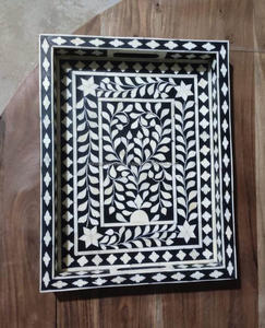 Incrustation d'os standard plateau fait à la main Boneinlay maison Restaurant meubles plateau d'incrustation d'os meilleure qualité grossiste de l'inde PAR W O - Product Image 1