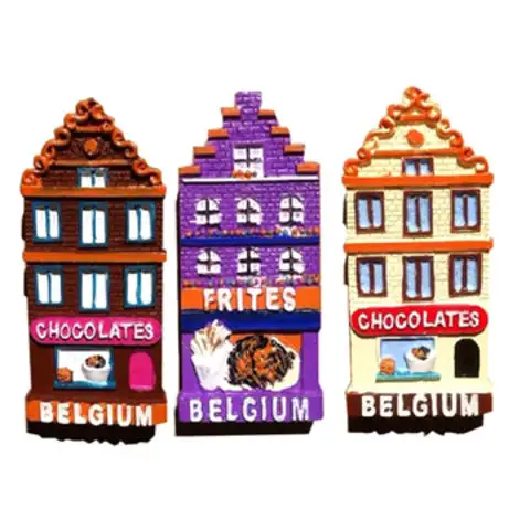 Magneti frigo 3D Souvenir in resina per il belgio, Souvenir turistici, regali, decorazioni per frigoriferi domestici