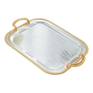 ถาดเสิร์ฟโลหะสำหรับชาและกาแฟอินเดียแบบดั้งเดิมจานโลหะทนทานสำหรับโรงแรมและร้านอาหารในบ้าน - Product Image 3