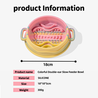 Bol pliable en silicone pour animaux de compagnie, distributeur lent d'aliments et d'eau, base antidérapante à ventouse, anti-étouffement, portable, pour yaourt